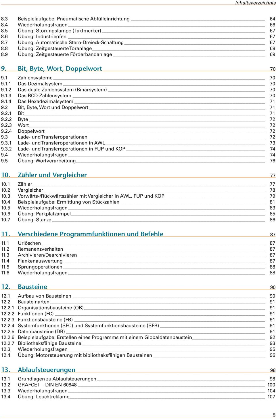 1.2 Das duale Zahlensystem (Binärsystem) 70 9.1.3 Das BCD-Zahlensystem 70 9.1.4 Das Hexadezimalsystem 71 9.2 Bit, Byte, Wort und Doppelwort 71 9.2.1 Bit 71 9.2.2 Byte 72 9.2.3 Wort 72 9.2.4 Doppelwort 72 9.