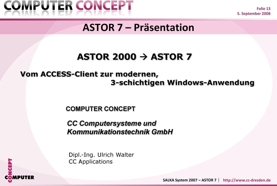Windows-Anwendung COMPUTER CONCEPT CC Computersysteme