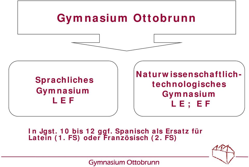 Gymnasium L E ; E F In Jgst. 10 bis 12 ggf.