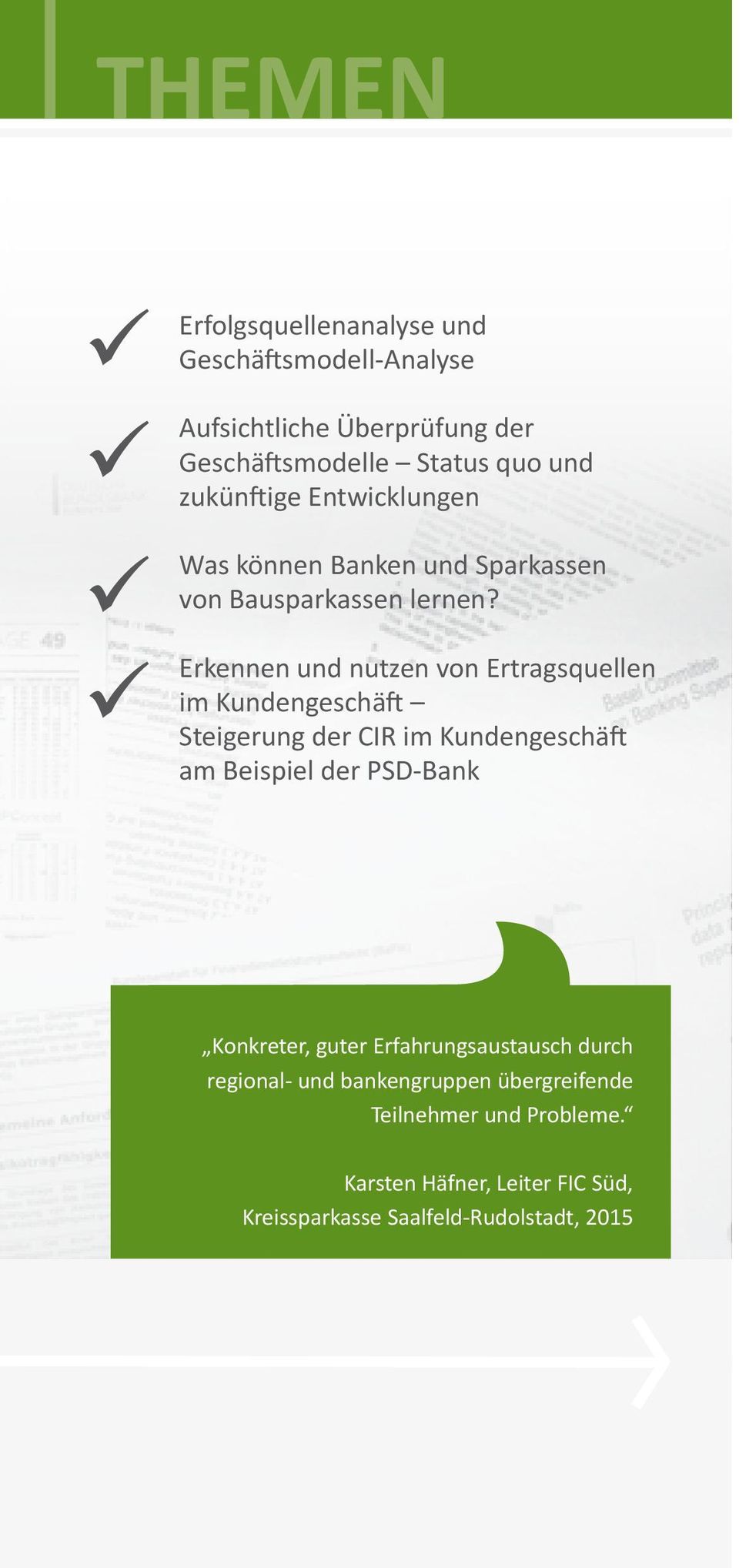 Erkennen und nutzen von Ertragsquellen im Kundengeschäft Steigerung der CIR im Kundengeschäft am Beispiel der PSD-Bank