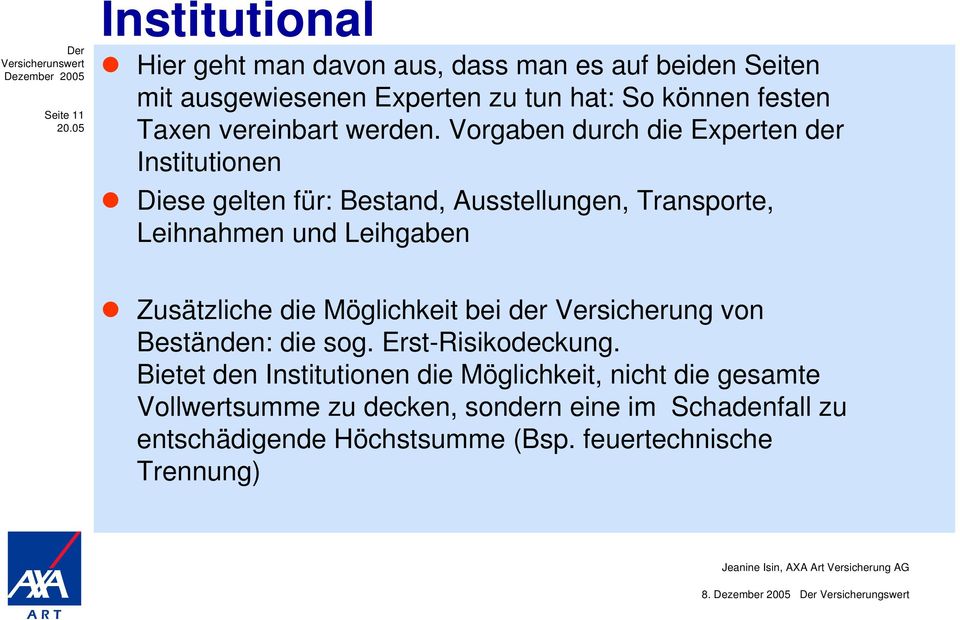 Vorgaben durch die Experten der Institutionen Diese gelten für: Bestand, Ausstellungen, Transporte, Leihnahmen und Leihgaben Zusätzliche