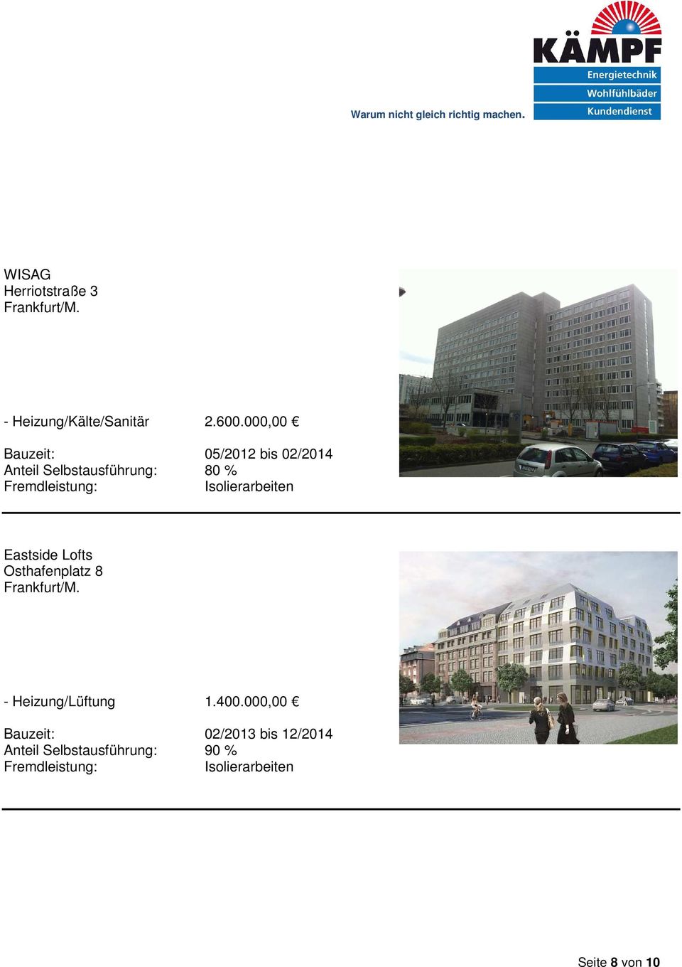 000,00 Bauzeit: 05/2012 bis 02/2014 Eastside Lofts