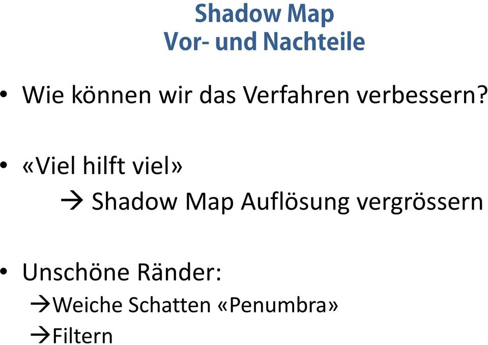 «Viel hilft viel» Shadow Map