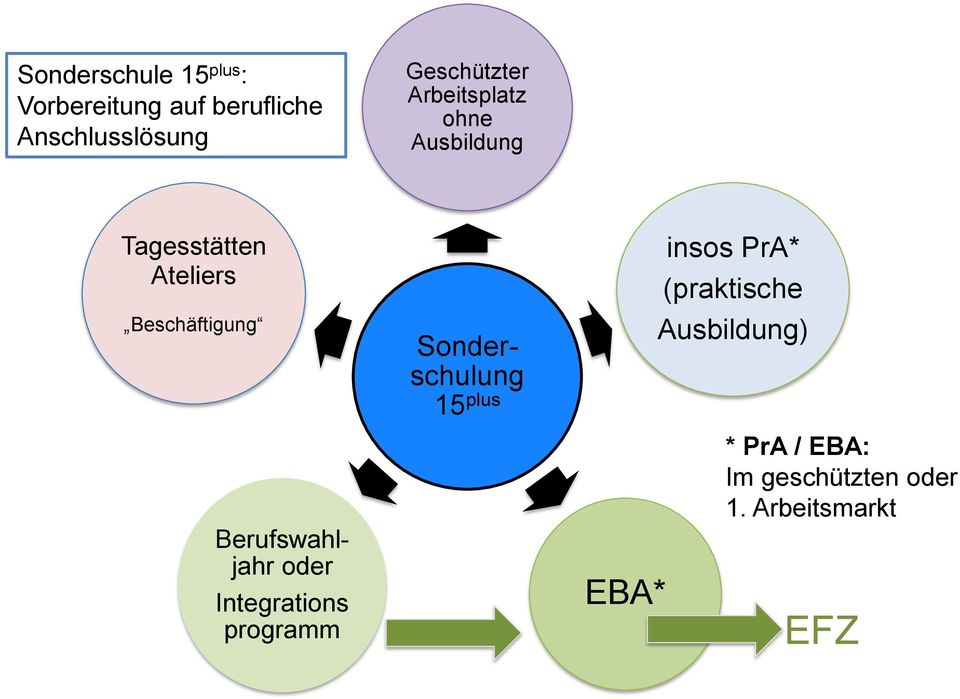 Beschäftigung Berufswahljahr oder Integrations programm Sonderschulung 15