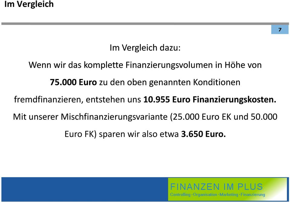 000 Euro zu den oben genannten Konditionen fremdfinanzieren, entstehen uns