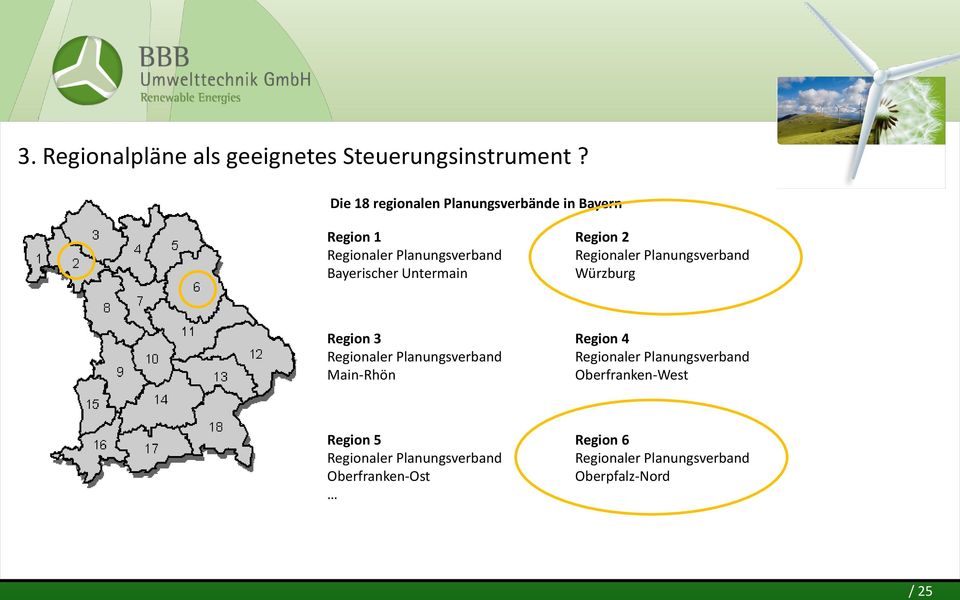 Untermain Region 2 Regionaler Planungsverband Würzburg Region 3 Regionaler Planungsverband Main-Rhön