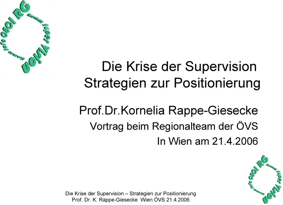 Dr.Kornelia Rappe-Giesecke Vortrag
