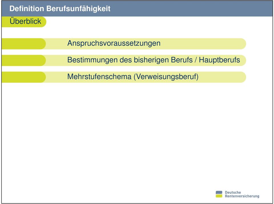 des bisherigen Berufs / Hauptberufs