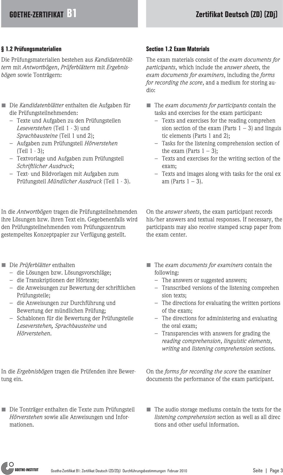 Aufgaben zum Prüfungsteil Schriftlicher Ausdruck; Text- und Bildvorlagen mit Aufgaben zum Prüfungsteil Mündlicher Ausdruck (Teil 1-3). Section 1.
