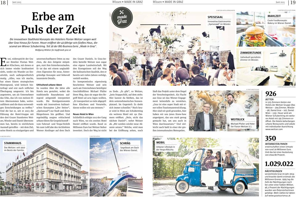 Heuer eröffnet der 42-Jährige sein fünftes Haus, diesesmal am Wiener Schubertring. Teil 16 der BIG-Business-Serie Made in Graz. Wolfgang Wildner für big@stadt.graz.