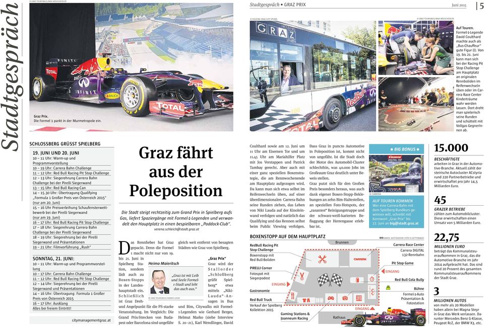 Siegerwand 13 15 Uhr: Red Bull Racing-Can 14 15.30 Uhr: Übertragung Qualifying Formula 1 Großer Preis von Österreich 2015 (nur am 20.