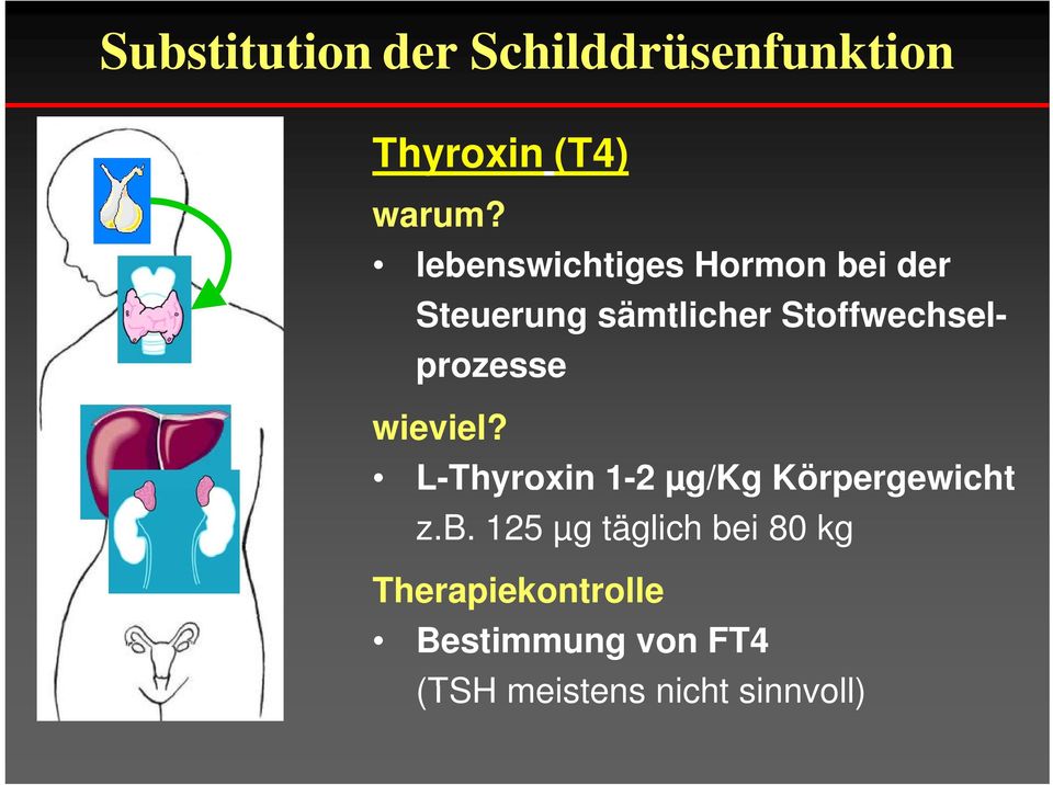 Stoffwechselprozesse wieviel? L-Thyroxin 1-2 µg/kg g Körpergewicht z.