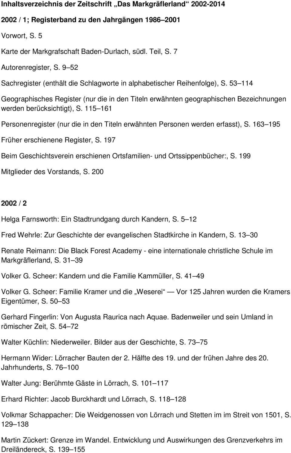 53 114 Geographisches Register (nur die in den Titeln erwähnten geographischen Bezeichnungen werden berücksichtigt), S.