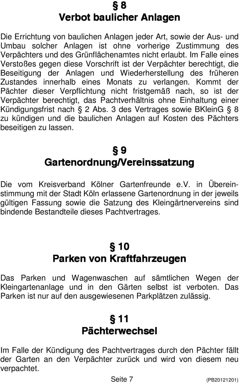 Kreisverband Kölner Gartenfreunde Ev Pachtvertrag Pdf