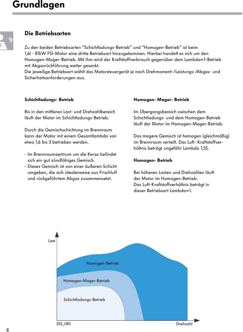 Die jeweilige Betriebsart wählt das Motorsteuergerät je nach Drehmoment-/Leistungs-/Abgas- und Sicherheitsanforderungen aus.