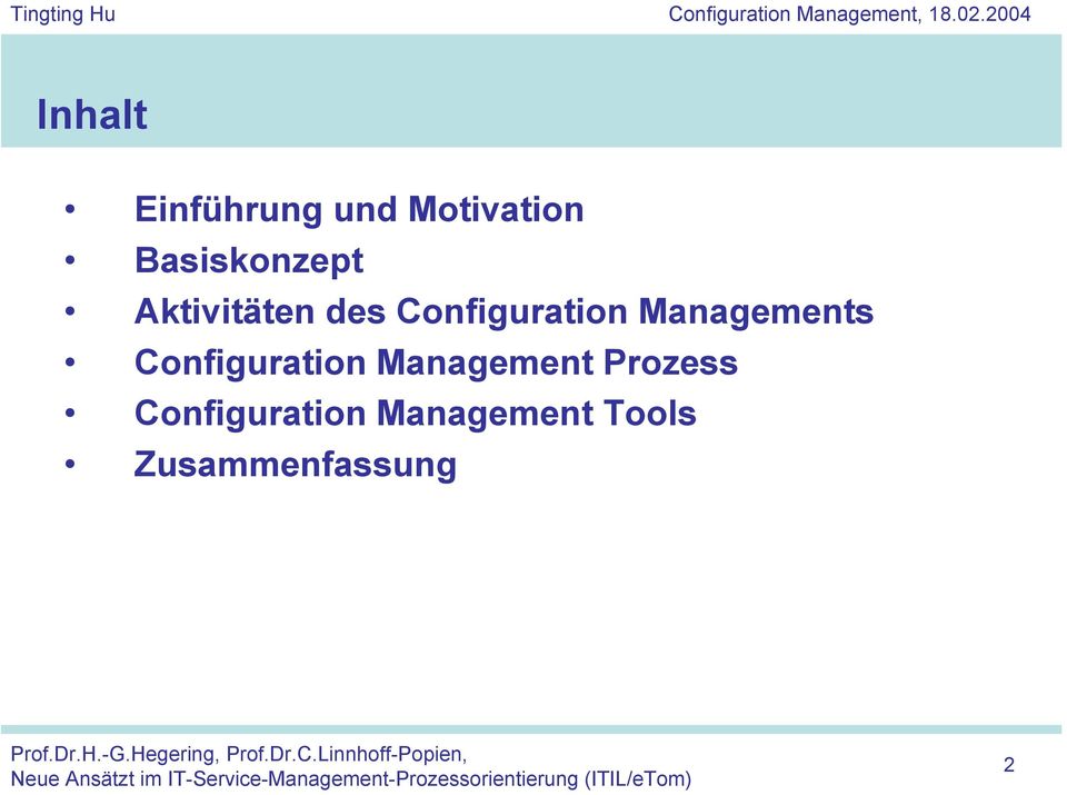 Managements Configuration Management