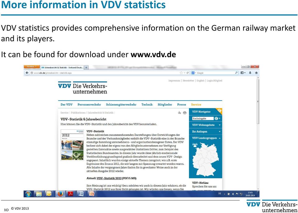 information on the German railway market and