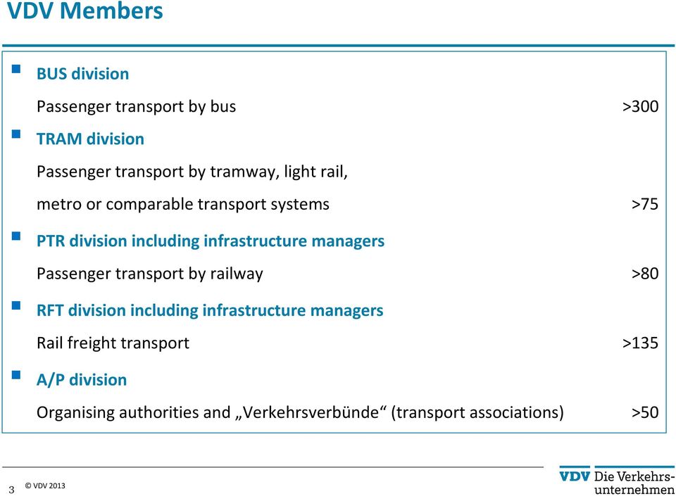 managers Passenger transport by railway >80 RFT division including infrastructure managers Rail