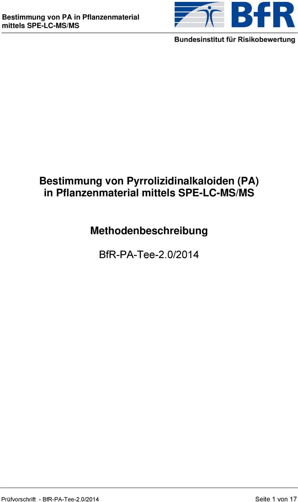 Methodenbeschreibung BfR-PA-Tee-2.