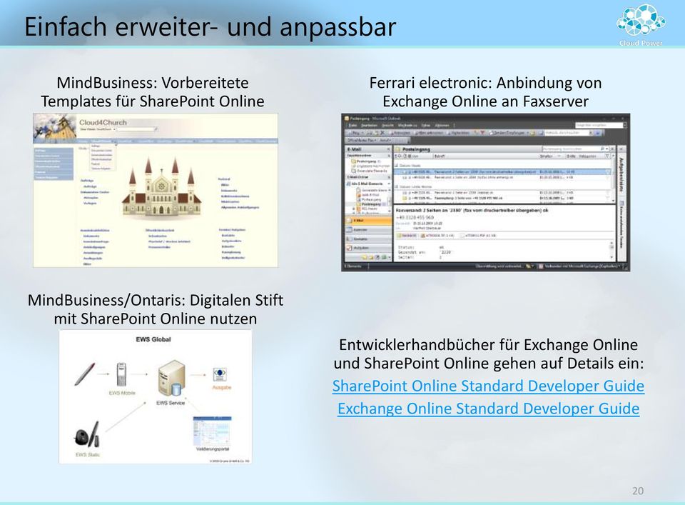 SharePoint Online nutzen Entwicklerhandbücher für Exchange Online und SharePoint Online gehen auf