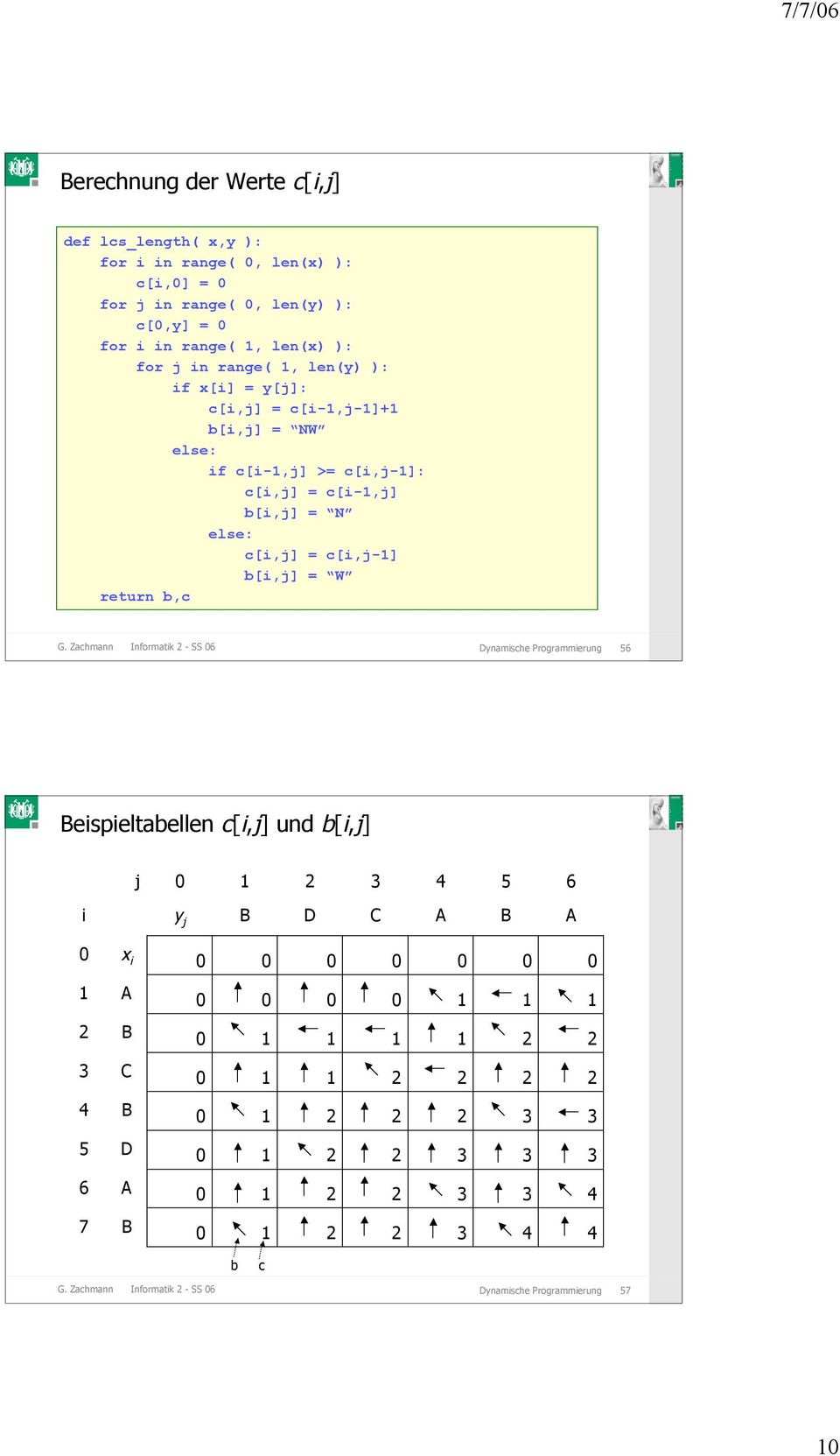 c[i,j-]: c[i,j] = c[i-,j] b[i,j] = N else: c[i,j] = c[i,j-] b[i,j] = W return b,c.