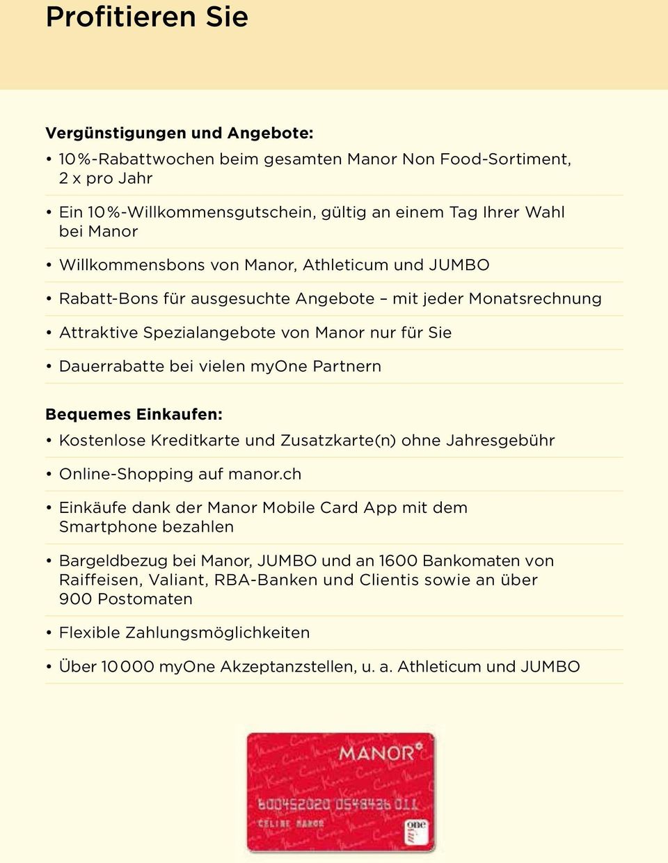 Partnern Bequemes Einkaufen: Kostenlose Kreditkarte und Zusatzkarte(n) ohne Jahresgebühr Online-Shopping auf manor.
