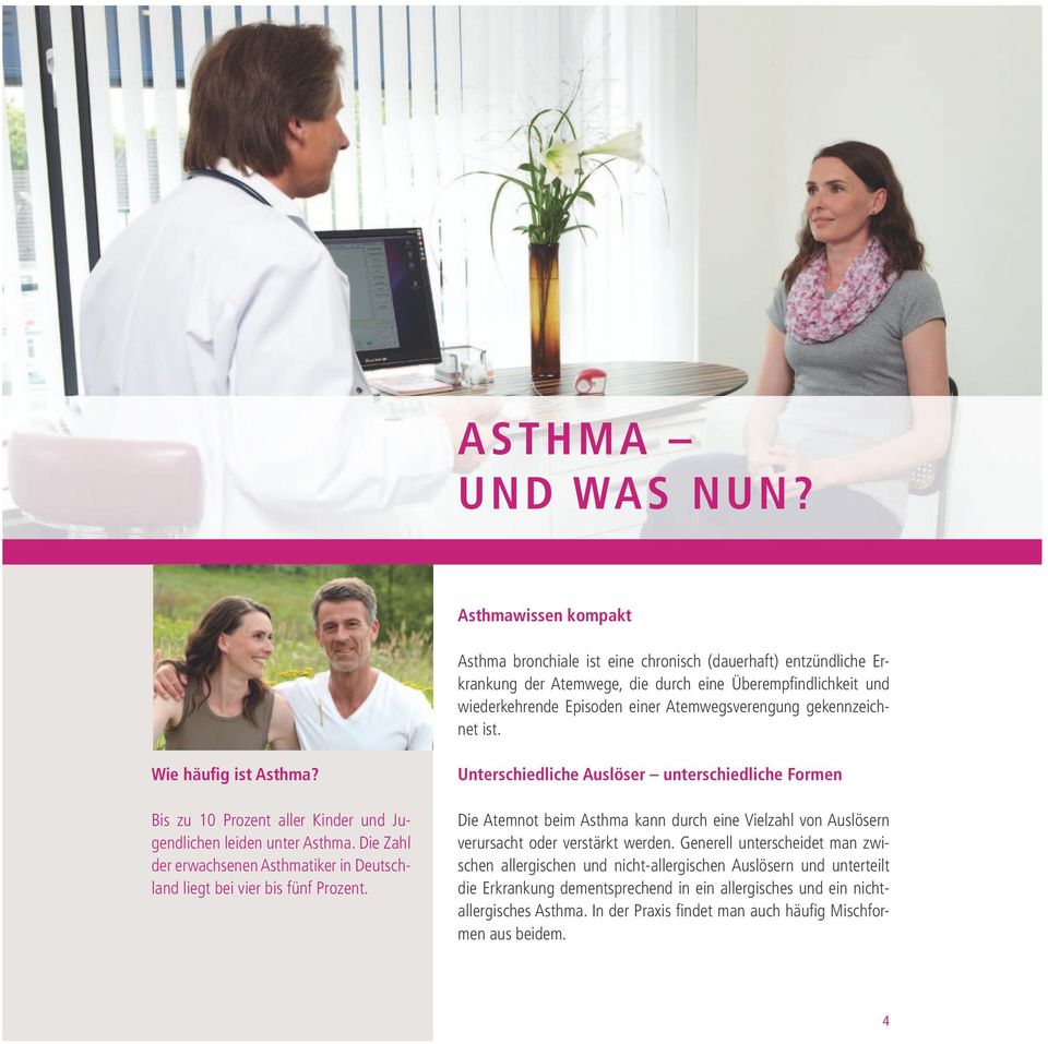 gekennzeichnet ist. Wie häufig ist Asthma? Bis zu 10 Prozent aller Kinder und Jugendlichen leiden unter Asthma. Die Zahl der erwachsenen Asthmatiker in Deutschland liegt bei vier bis fünf Prozent.