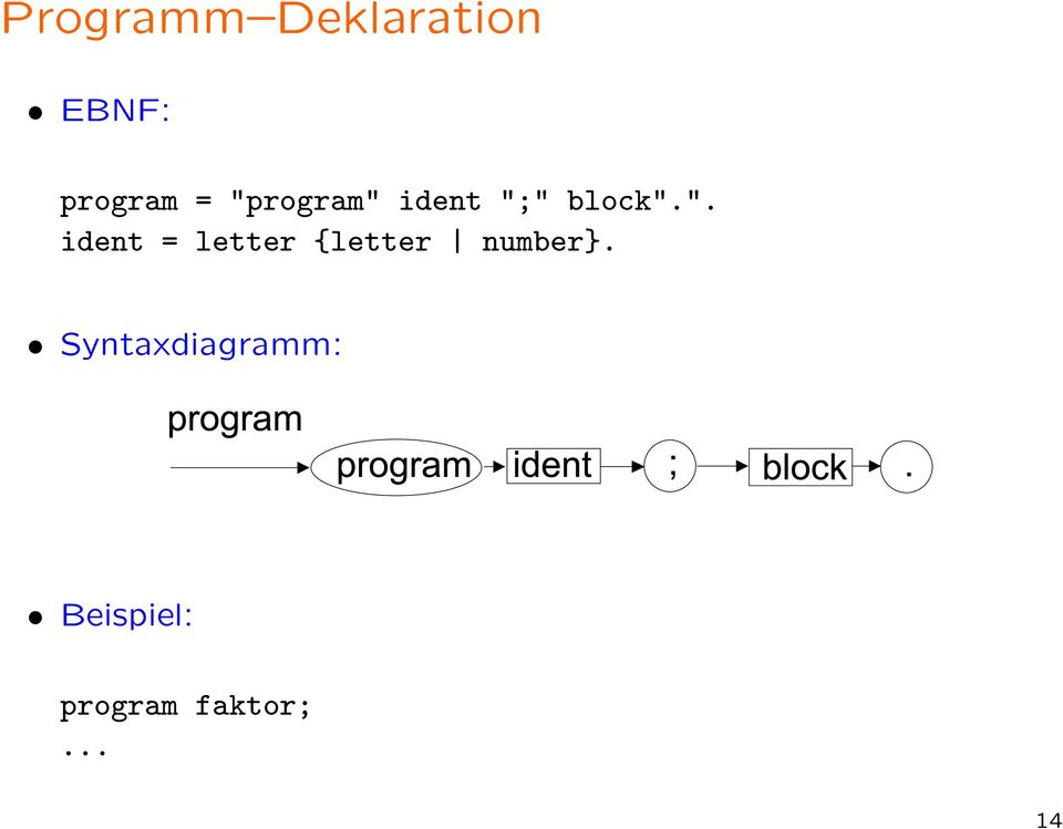 Syntaxdiagramm: Beispiel: program