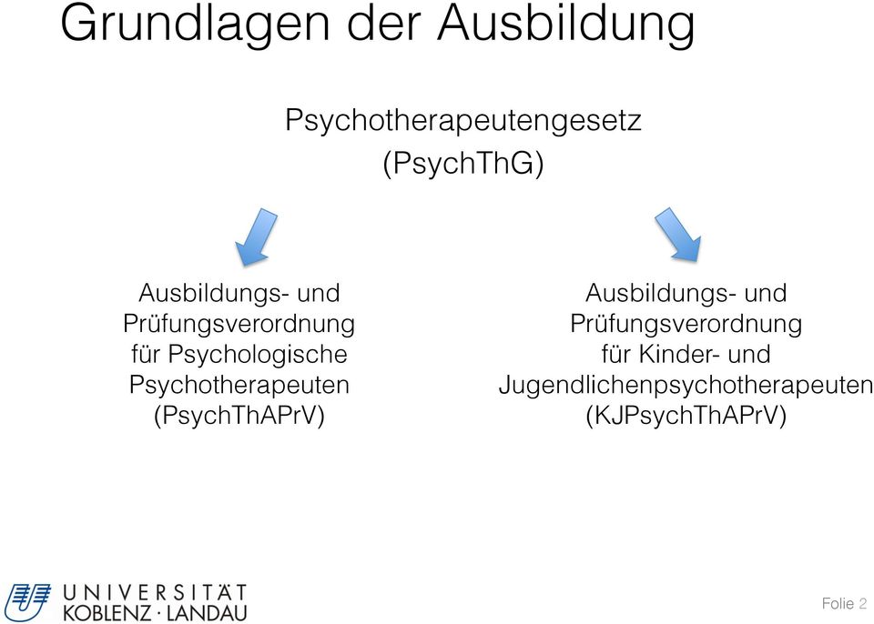 Psychotherapeuten (PsychThAPrV) Ausbildungs- und