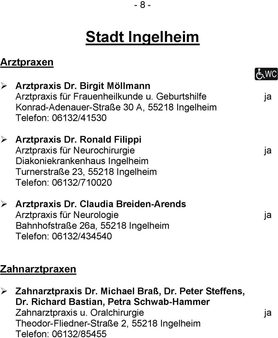 Ronald Filippi Arztpraxis für Neurochirurgie Diakoniekrankenhaus Ingelheim Turnerstraße 23, 55218 Ingelheim Telefon: 06132/710020 Arztpraxis Dr.