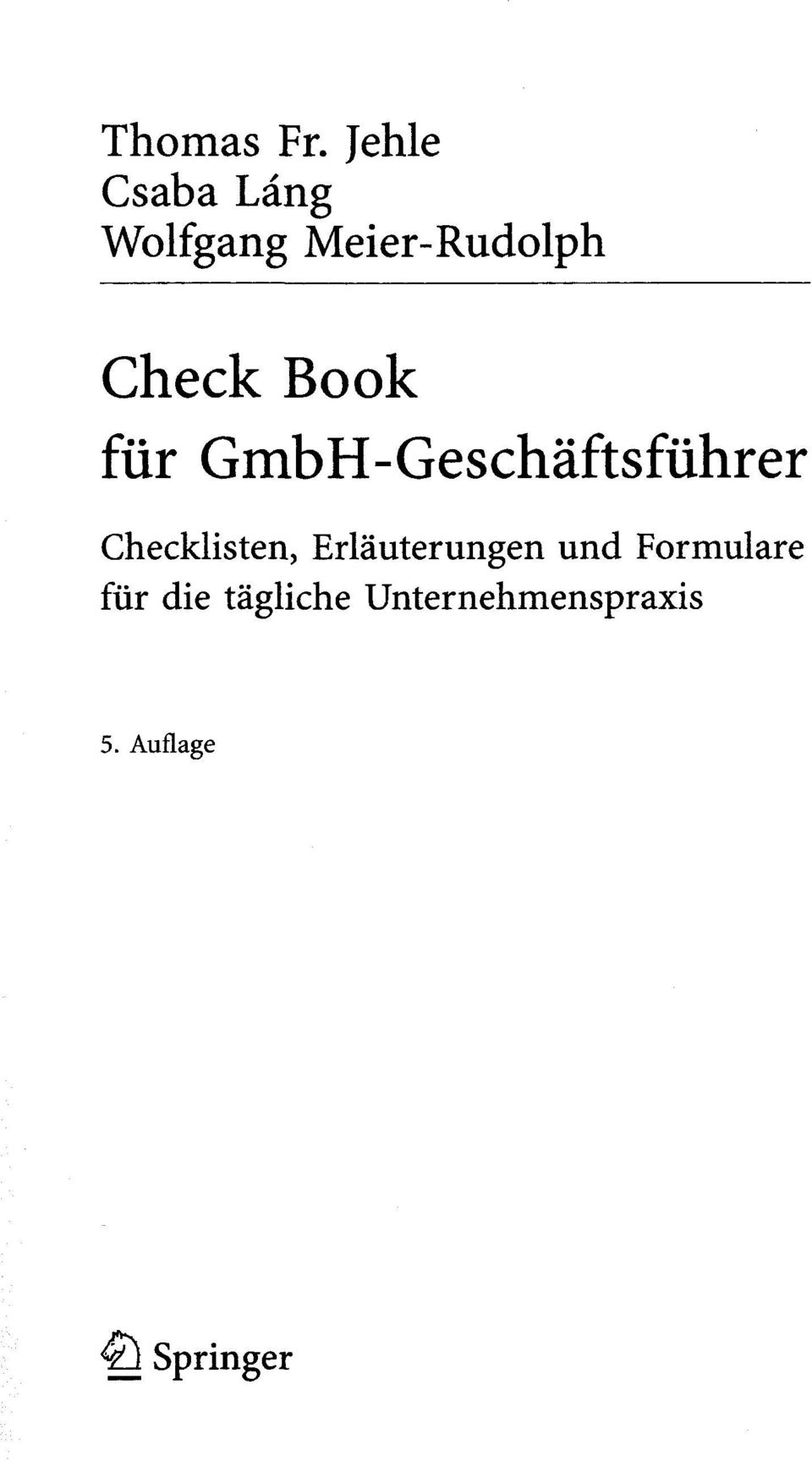 Book für GmbH-Geschäftsführer Checklisten,