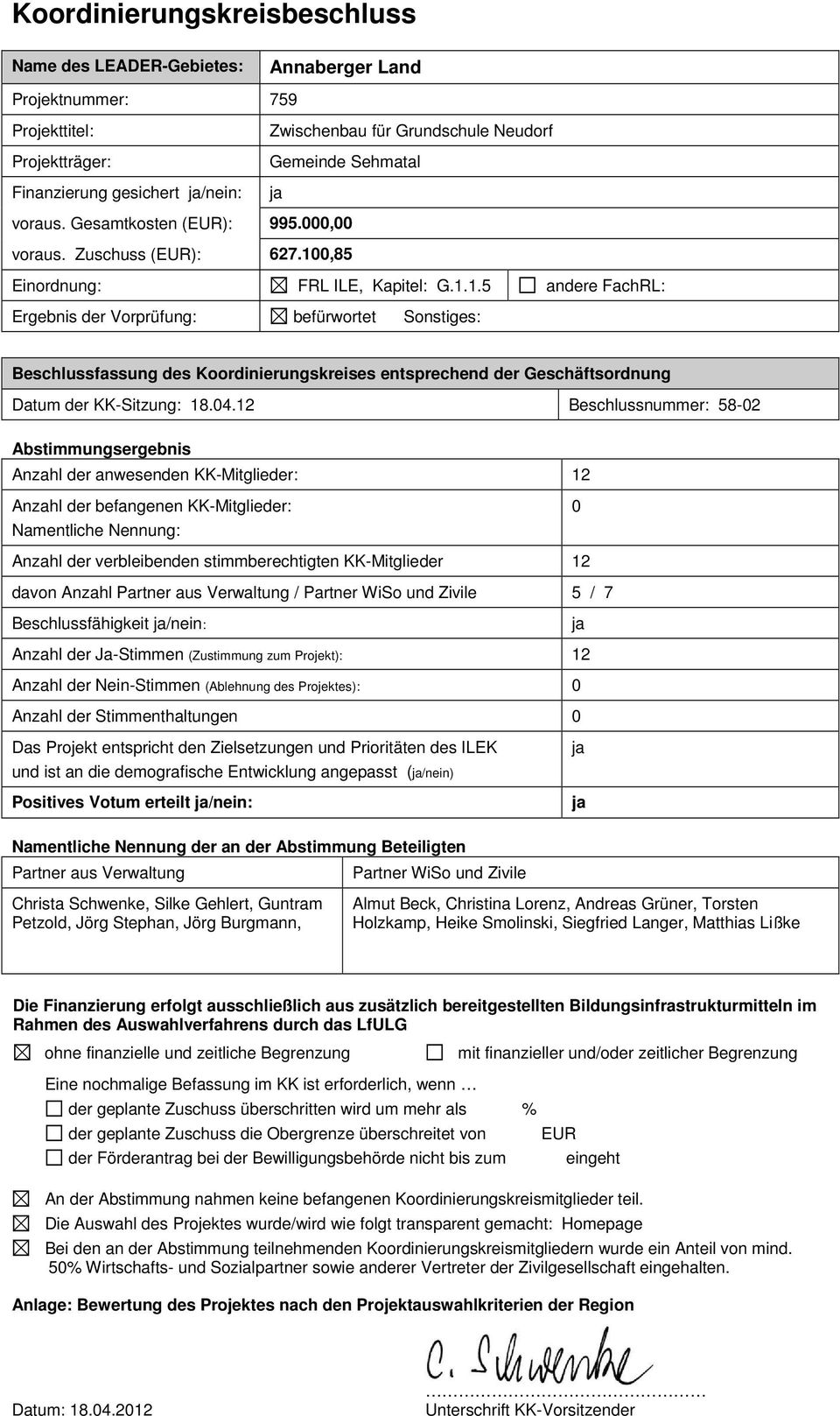 0,85 Einordnung: FRL ILE, Kapitel: G.1.