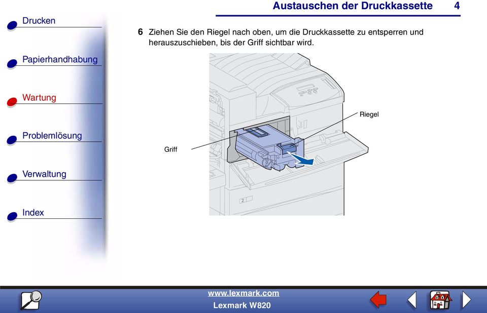 entsperren und herauszuschieben,