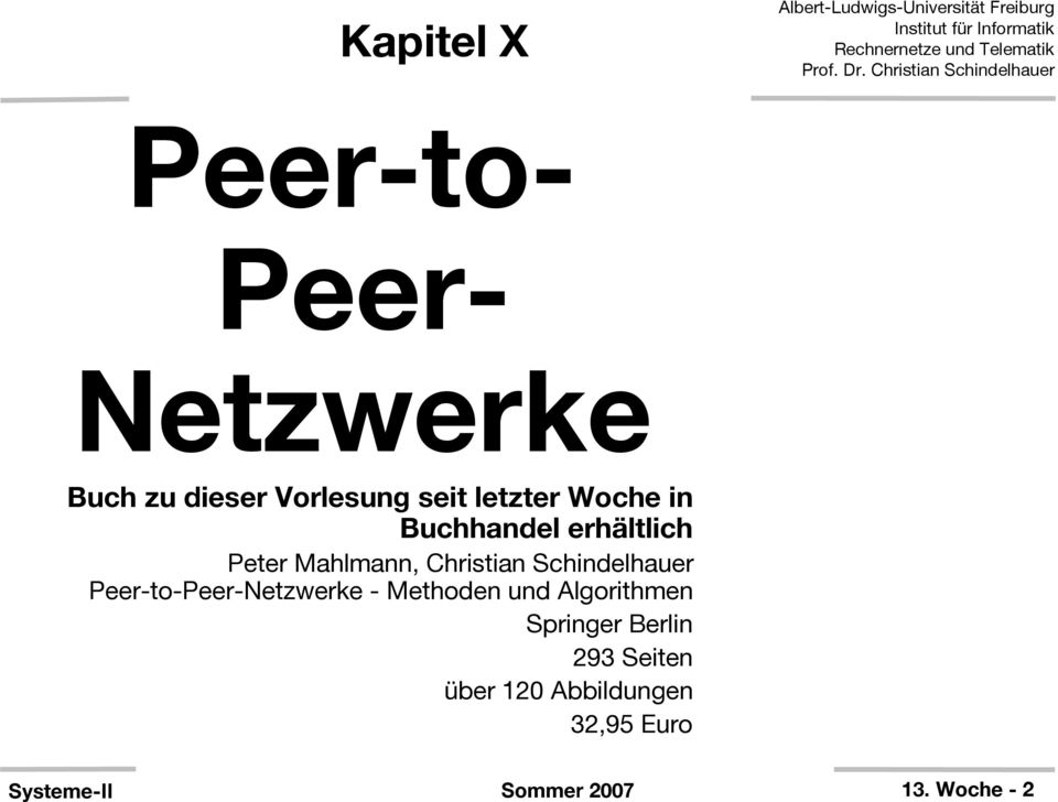Schindelhauer Peer-to-Peer-Netzwerke - Methoden und Algorithmen