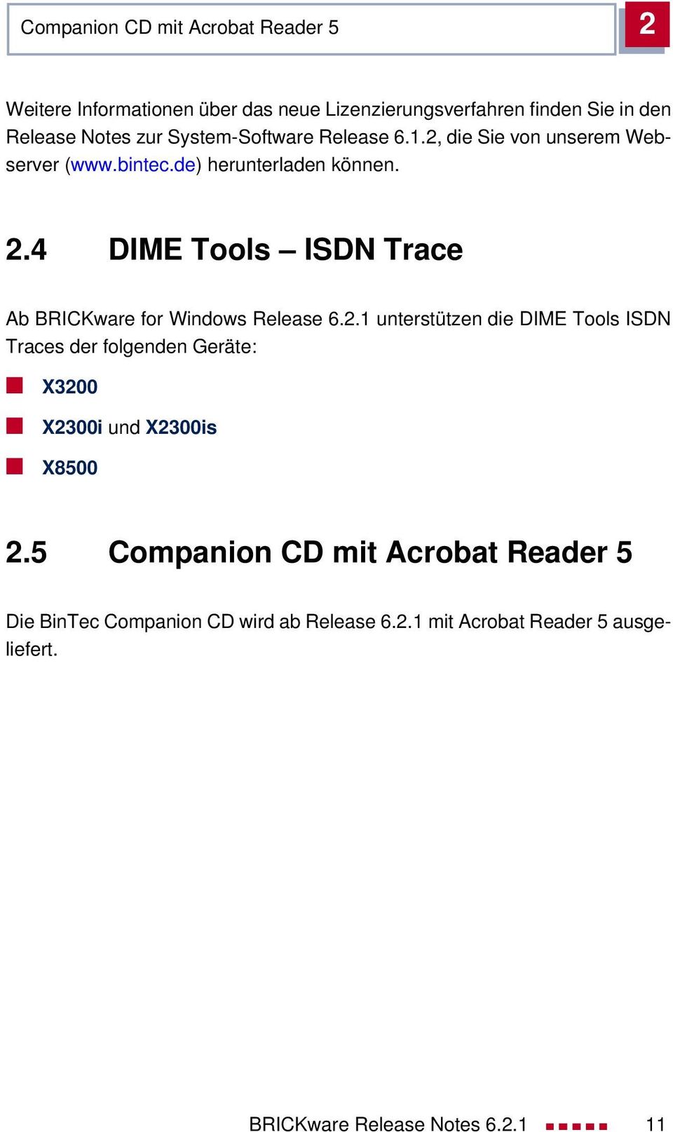 4 DIME Tools ISDN Trace Ab BRICKware for Windows Release 6.2.