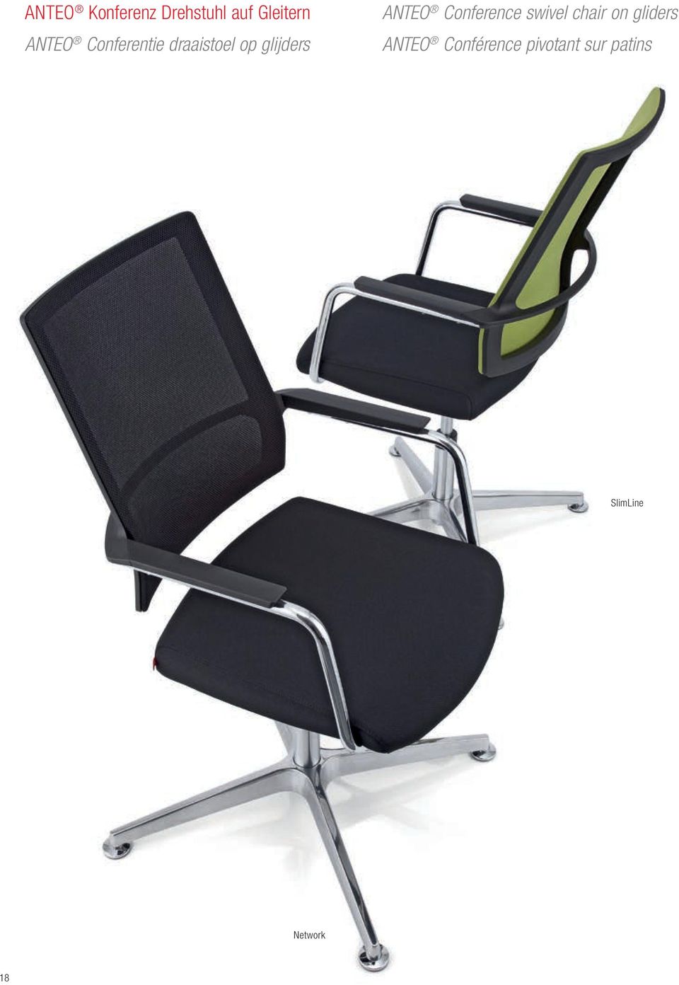 Conference swivel chair on gliders ANTEO
