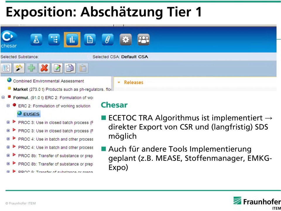 und (langfristig) SDS möglich Auch für andere Tools