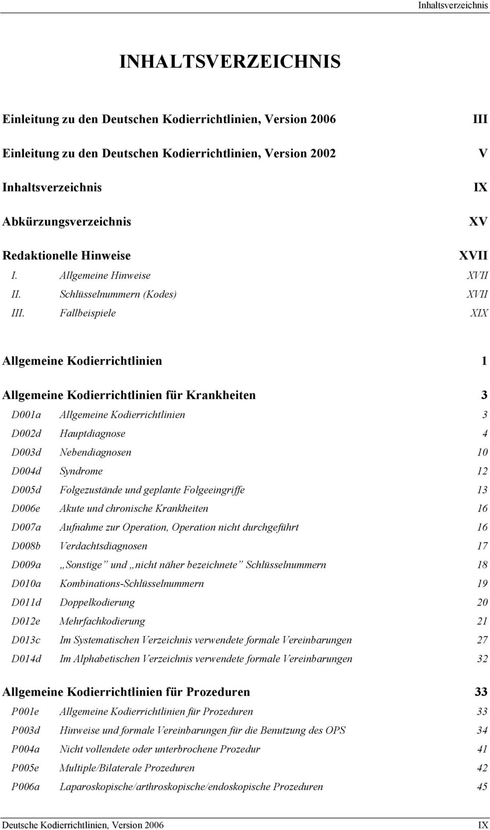 Fallbeispiele XIX Allgemeine Kodierrichtlinien 1 Allgemeine Kodierrichtlinien für Krankheiten 3 D001a Allgemeine Kodierrichtlinien 3 D002d Hauptdiagnose 4 D003d Nebendiagnosen 10 D004d Syndrome 12