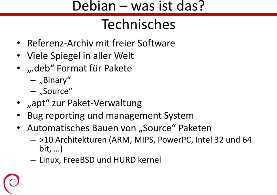 deb Format für Pakete Binary Source apt zur Paket-Verwaltung Bug reporting und