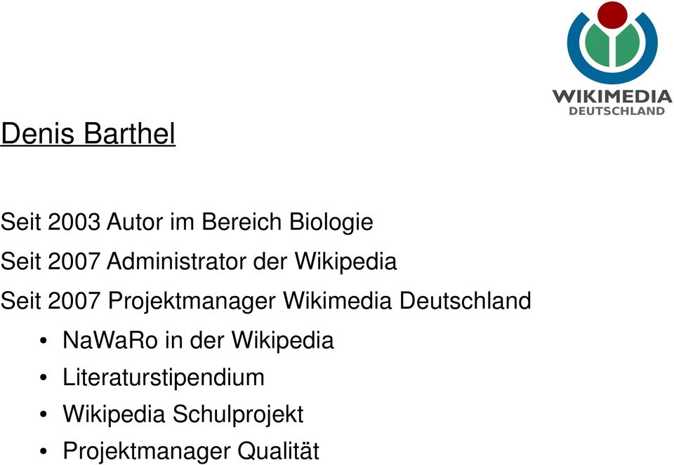 Projektmanager Wikimedia Deutschland NaWaRo in der