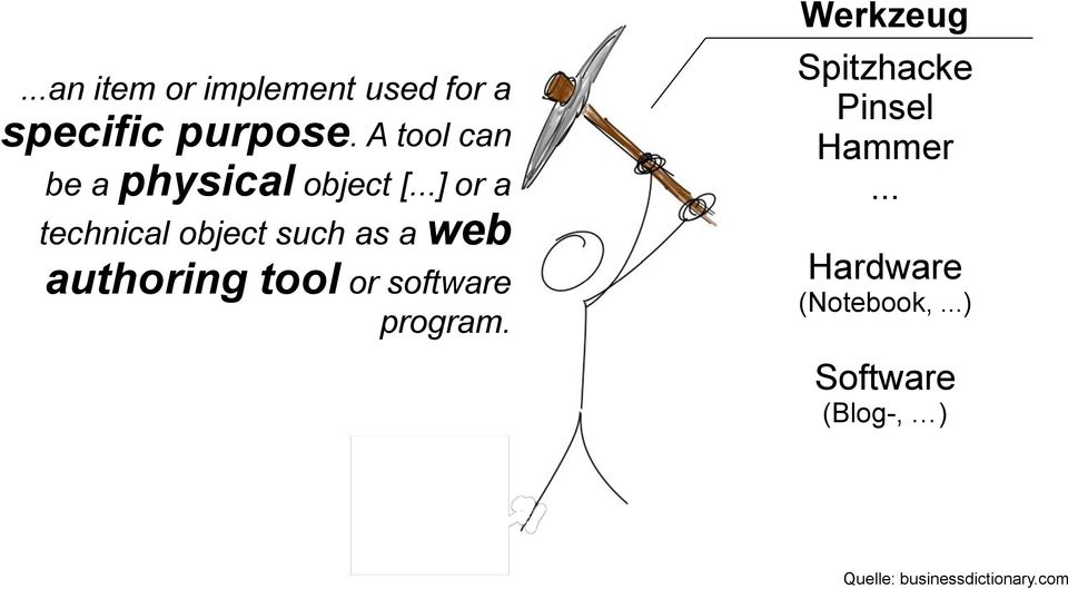 ..] or a technical object such as a web authoring tool or software