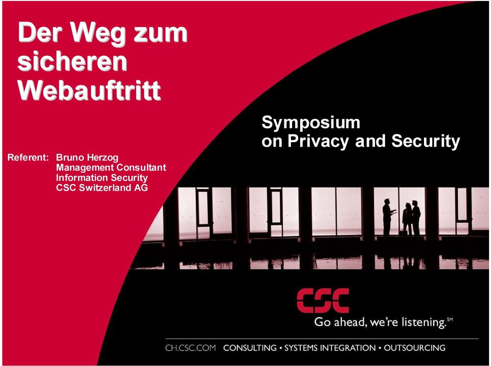 Security CSC Switzerland AG Symposium on
