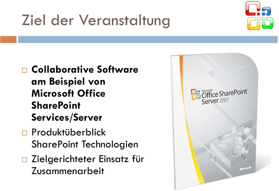 Services/Server Produktüberblick SharePoint