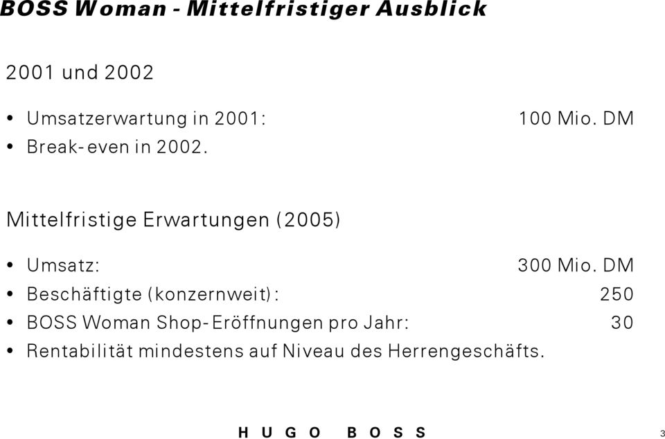 DM Mittelfristige Erwartungen (2005) Umsatz: 300 Mio.