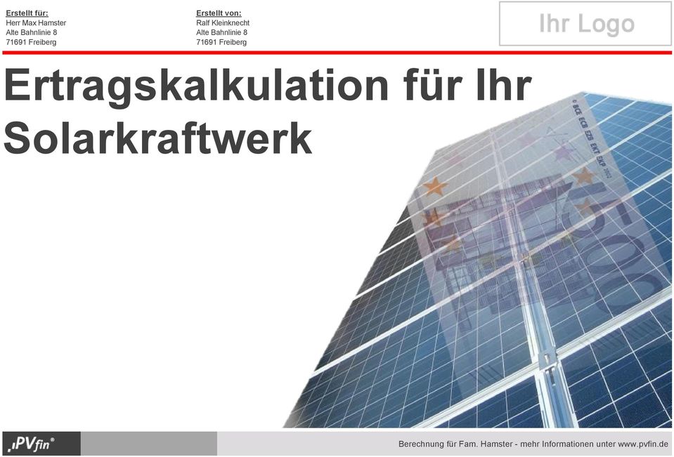 7191 Freiberg Ertragskalkulation für Ihr Solarkraftwerk