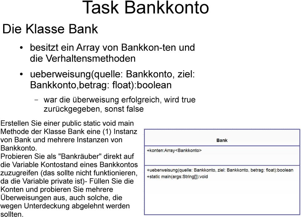Bank und mehrere Instanzen von Bankkonto.