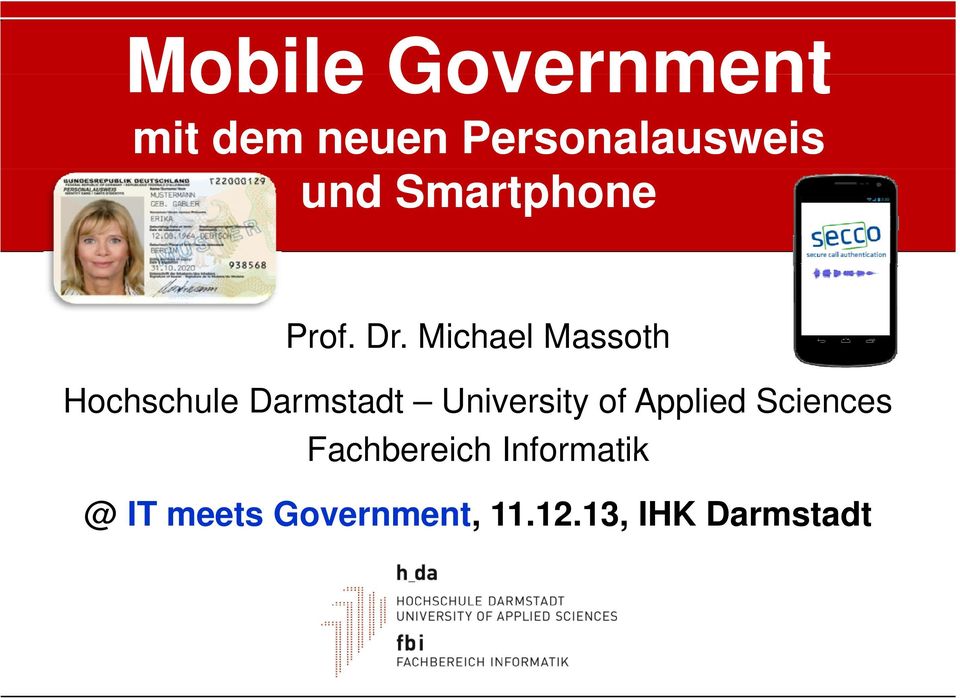 Michael Massoth Hochschule Darmstadt University of
