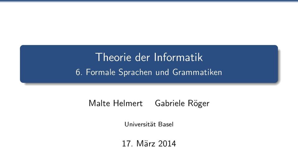 Grammatiken Malte Helmert