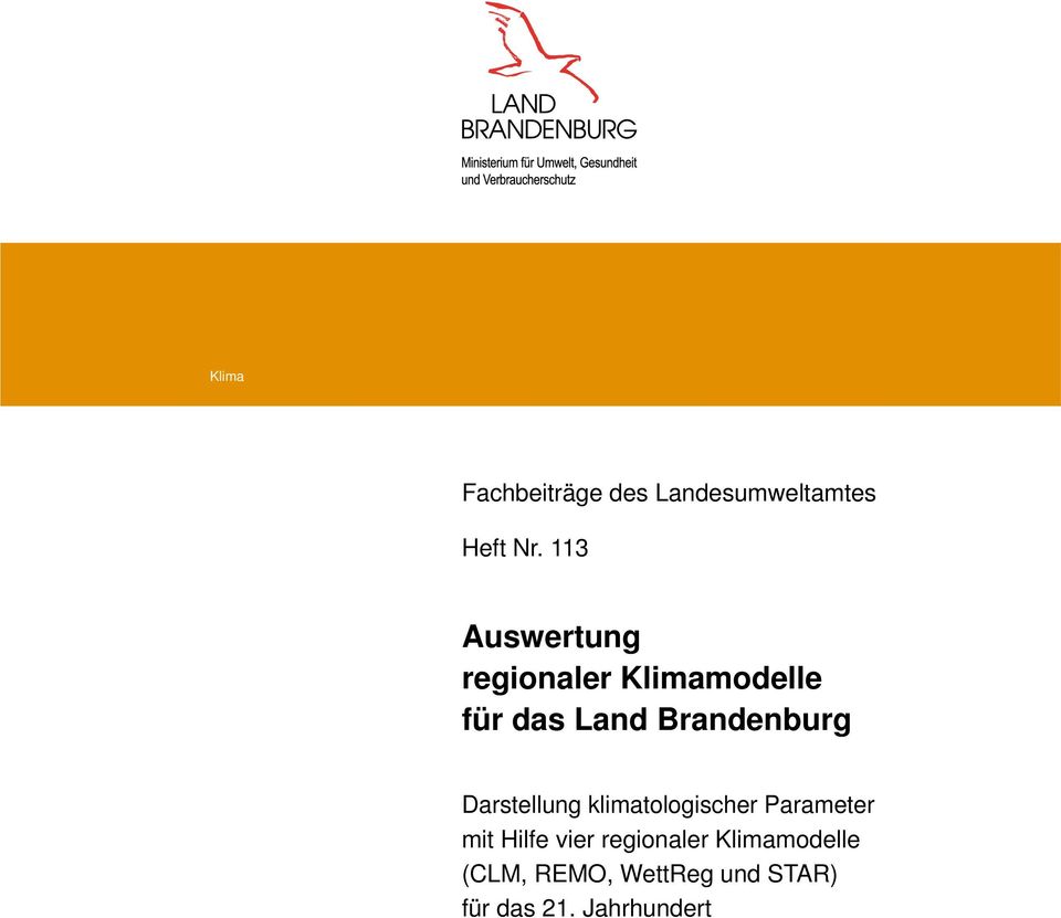 Brandenburg Darstellung klimatologischer Parameter mit Hilfe