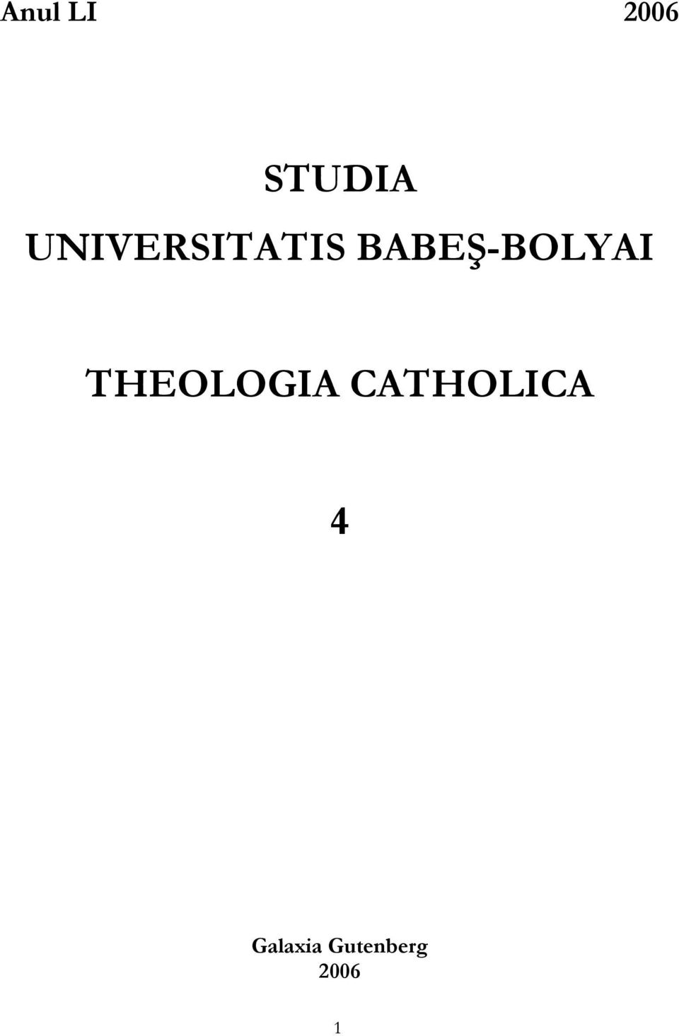 BABEŞ-BOLYAI THEOLOGIA